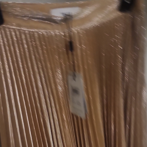 Reiss Alessi Metallic Pleated Midi Skirt Size 4 - Picture 5 of 7